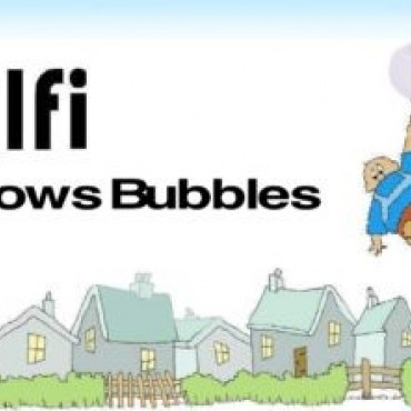 alfi blows bubbles