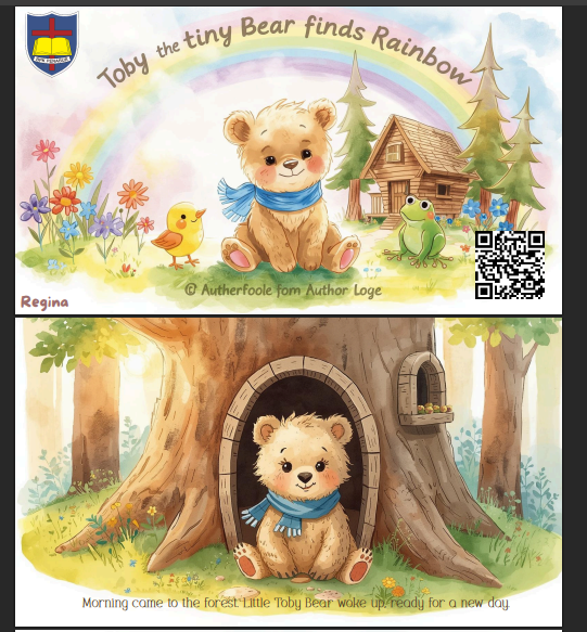 Morning came to the forest. Little Toby Bear woke up, ready for a new day